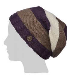 Twisted cable slouch - violet/cream