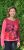 Applique - large flower - long sleeve top - red