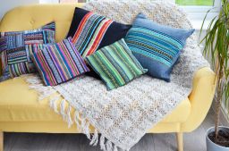 Pure Wool - Crochet Blanket - Pale Grey