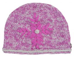 fine wool mix - embroidered beanie - Shell Pink