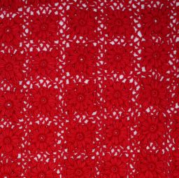 Pure Wool - Crochet Blanket - Red