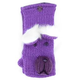 Fleece lined wristwarmer - bear - Purple