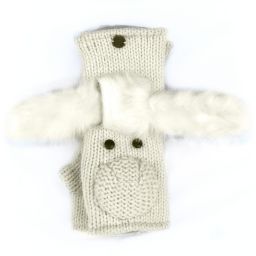 Fleece lined wristwarmer - White dog