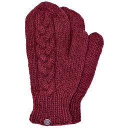 Fleece lined mittens - Cable - XL - Brick