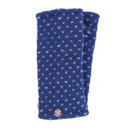 Fleece lined wristwarmer - tick - dark blue/aqua