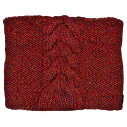 Hand knit - square cable beanie - rust heather