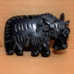 Hand carved - Black Yak - button