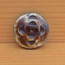Stained - hand carved abstract pattern - button