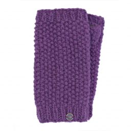 Pure wool - moss stitch wristwarmer - grape