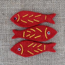 Pure wool - flat fish - red