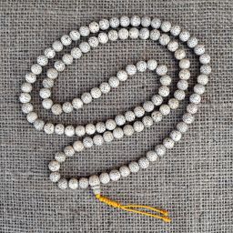 Mala beads - lotus seed - with guru bead  8mm