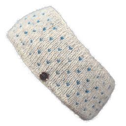 NAYA - pure wool fleece lined - tick headband - pale grey/blue
