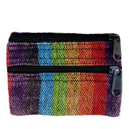 Stonewashed - heavy cotton - Stripe purse - rainbow