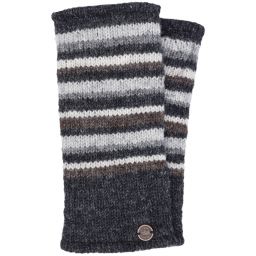Fleece lined - Random Stripe - Wristwarmer  - Natural greys