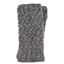 Hand knit - NAYA - weave wristwarmer - heather pale
