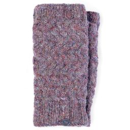 Hand knit - NAYA - weave wristwarmer - heather pale