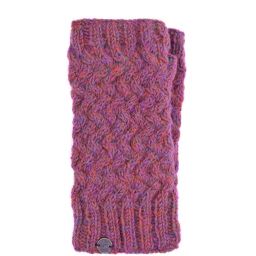 Hand knit - NAYA - weave wristwarmer - heather pink