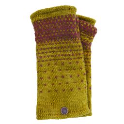 Pure wool - dual tick wristwarmer - old gold/rose