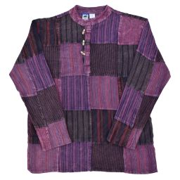 Cotton patchwork shirt - long sleeved - Purples