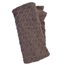Hand knit - diagonal chain stitch wristwarmer - shadow