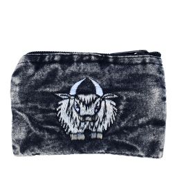 Stonewashed - embroidered yak purse - black
