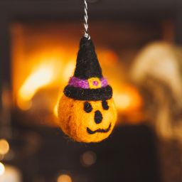 Pumpkin Witch - Wool Felt - Hanging Decoration