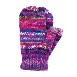 Children's fleece lined - electric mittens - pink