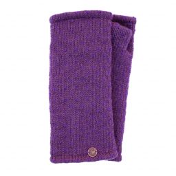 Fleece lined wristwarmer - tick - grape