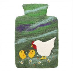 Handmade Fair Trade - Felt Wool Hot Water Bottle - Chicken