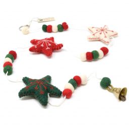 Handmade Christmas - Wool Felt Hanging Decoration - Stars