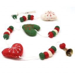 Handmade Christmas - Wool Felt Hanging Decoration - Heart