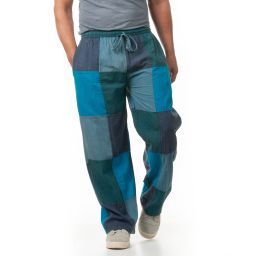 Plain Patchwork Trousers - Blues