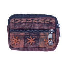 Embroidered Purse - Brown