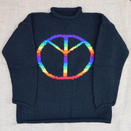 SALE - Black Peace Symbol Jumper - XL