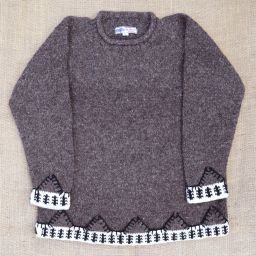 SALE - Brown & White Edge Jumper - XL