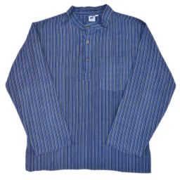 Light weight - Striped Cotton Shirt - Blue