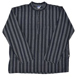 Light weight - Striped Cotton Shirt - Black Fine Stripe