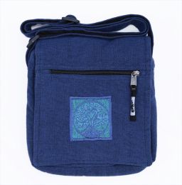 Stonewashed - motif - multi zipped - bag - blue