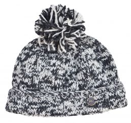 pure wool - bobble hat - two tone greys