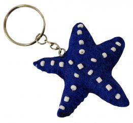 Felt - Keyring - Starfish - Blue