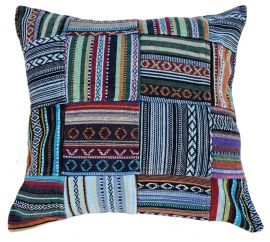 Filled cushion - stonewash cotton - Gheri Patchwork with cushion Pad