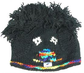 Hand knit - dawg hat - Black