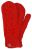 Fleece lined mittens - Cable - Soft red