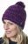 Two tone turn up - bobble hat - blueberry