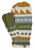 Fleece lined  mittens - patterned - Green Mustard