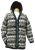 Fleece lined - patterned hooded jacket - Black/ Natural