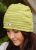 Pure Wool Soft cotton - half fleece lined - turn up beanie - Green