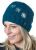 Hand embroidered - three star beanie - teal
