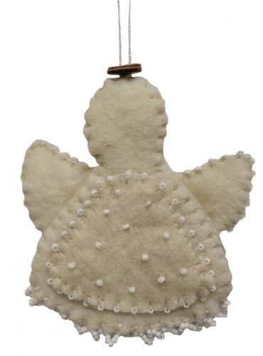 Felt - Christmas Decoration - Angel - White Beads