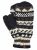 Fleece lined mittens - patterned -  Charcoal/Brown